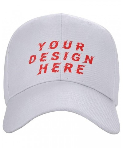 Custom Hats Add Your Text Logo Picture Design Your Personalized Hats White $6.94 Baseball Caps