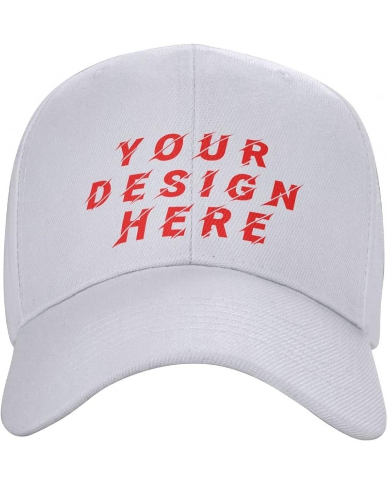 Custom Hats Add Your Text Logo Picture Design Your Personalized Hats White $6.94 Baseball Caps