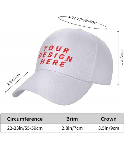 Custom Hats Add Your Text Logo Picture Design Your Personalized Hats White $6.94 Baseball Caps