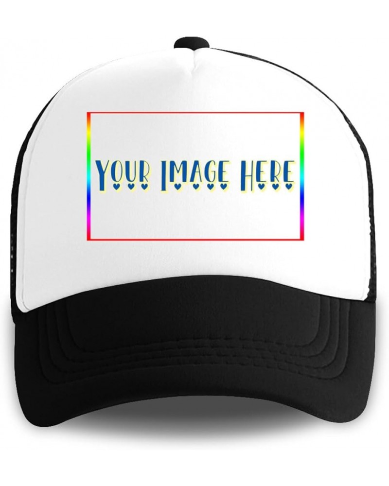 Customized Sun Hats with Logo Your Image Here Curved Mesh Hat Easter Gifts Black 0 $10.34 Visors