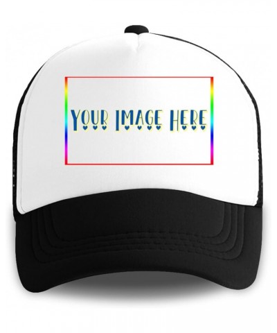 Customized Sun Hats with Logo Your Image Here Curved Mesh Hat Easter Gifts Black 0 $10.34 Visors