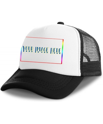 Customized Sun Hats with Logo Your Image Here Curved Mesh Hat Easter Gifts Black 0 $10.34 Visors