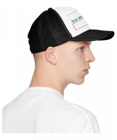 Customized Sun Hats with Logo Your Image Here Curved Mesh Hat Easter Gifts Black 0 $10.34 Visors