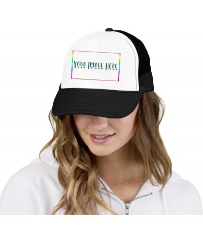 Customized Sun Hats with Logo Your Image Here Curved Mesh Hat Easter Gifts Black 0 $10.34 Visors