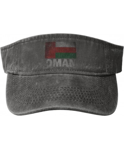 Retro Oman Flag Unisex Empty Top Sport Sun Visor Hats - Running, Outdoor Activities, Daily Caps Deep Heather $15.53 Visors