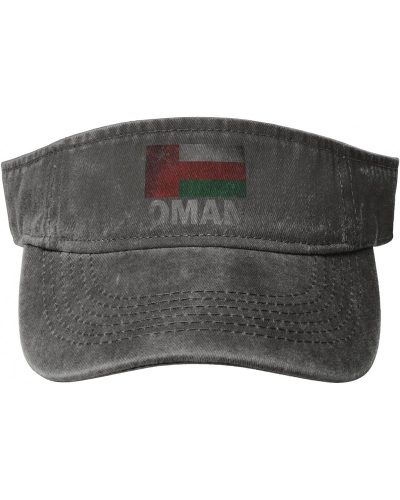 Retro Oman Flag Unisex Empty Top Sport Sun Visor Hats - Running, Outdoor Activities, Daily Caps Deep Heather $15.53 Visors