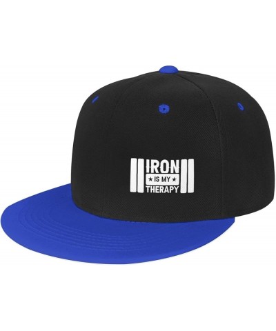 Iron is My Therapy Snapback Hats for Men Women Hat Baseball Cap Flat Bill Visor White Hat Blue $10.61 Baseball Caps