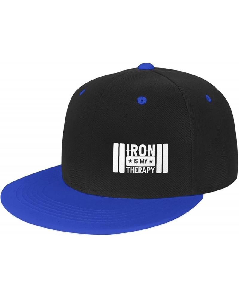 Iron is My Therapy Snapback Hats for Men Women Hat Baseball Cap Flat Bill Visor White Hat Blue $10.61 Baseball Caps