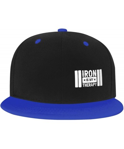 Iron is My Therapy Snapback Hats for Men Women Hat Baseball Cap Flat Bill Visor White Hat Blue $10.61 Baseball Caps