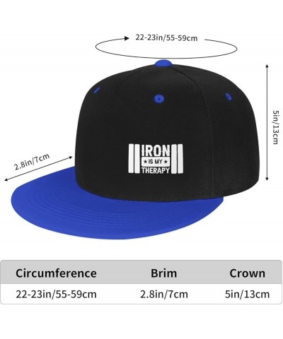 Iron is My Therapy Snapback Hats for Men Women Hat Baseball Cap Flat Bill Visor White Hat Blue $10.61 Baseball Caps