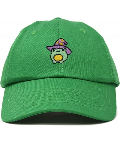 Sorcerer Frog Embroidered Cap Cotton Baseball Cute Cool Dad Hat Womens Kelly Green $13.20 Baseball Caps