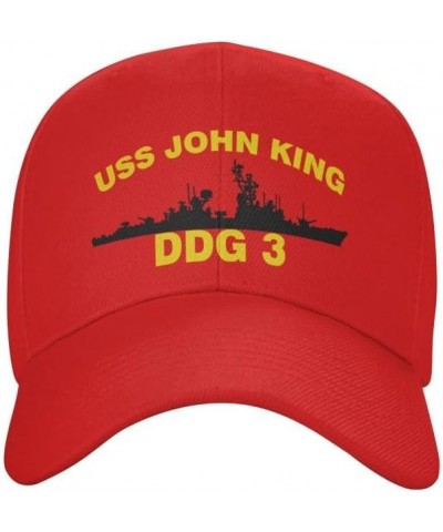 USS John King DDG 3 Flag Denim Hats Baseball Caps Fisherman's hat Knitted hat Red $13.79 Baseball Caps