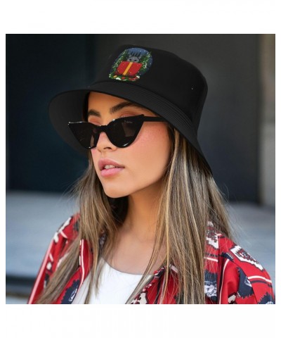 Merry Christmas Cat Gift Box Bucket Hat for Women Men Bucket Hats Summer Sun Hats Beach Travel Fishing Golf Cap Black $11.74 ...