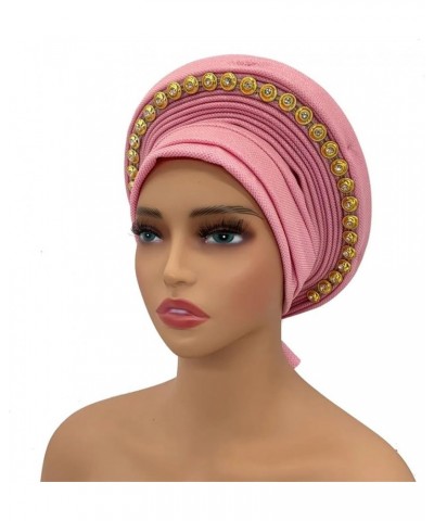 African Women's Turban Cap Nigeria Headtie Wedding Party Female Headtie Wraps Gold $19.44 Skullies & Beanies