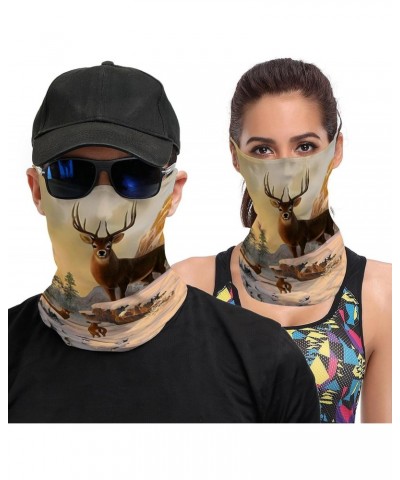 Close Up of Deer on Snowy Ear Loops Neck Gaiter Scarf Balaclava Mask Bandana Face Cover Scarf for Men Women $10.59 Balaclavas