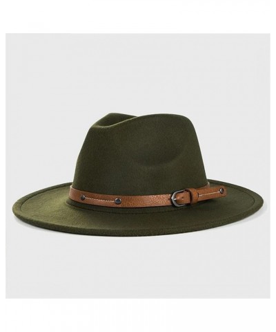 Wool Fedora Hat for Women Men Church Jazz Hats Flat Brim Felt Hat Outdoor Casual Fedoras red 56-58cm $27.94 Fedoras