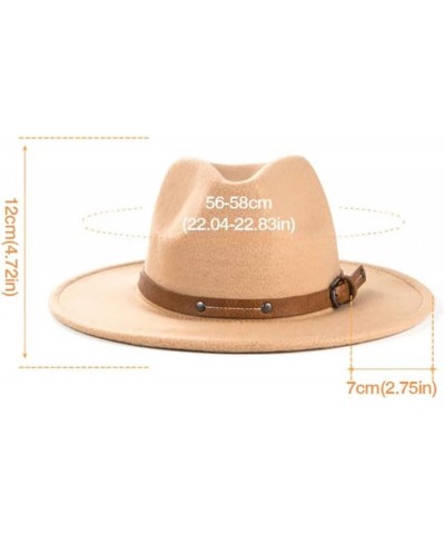 Wool Fedora Hat for Women Men Church Jazz Hats Flat Brim Felt Hat Outdoor Casual Fedoras red 56-58cm $27.94 Fedoras