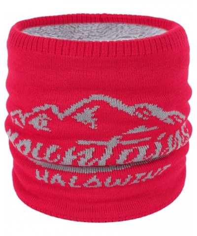 Scarf Bandana Winter Woollen Lined Knit Bib For Women And Men Tube Scarf Cover for Outdoors Red $9.78 Scarves