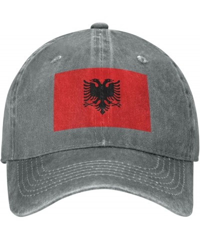 Albania Flag Unisex Classic Vintage Baseball Cap Mens Womens Trucker Hats Gray $9.90 Baseball Caps