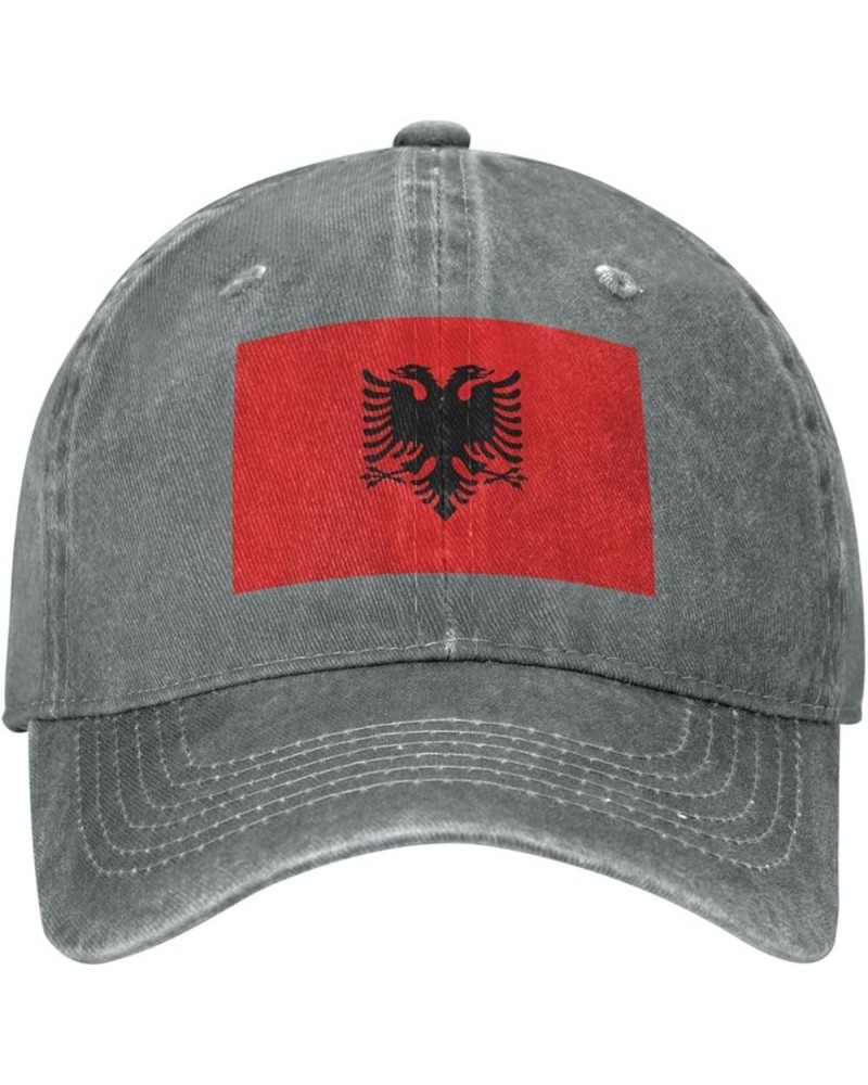 Albania Flag Unisex Classic Vintage Baseball Cap Mens Womens Trucker Hats Gray $9.90 Baseball Caps