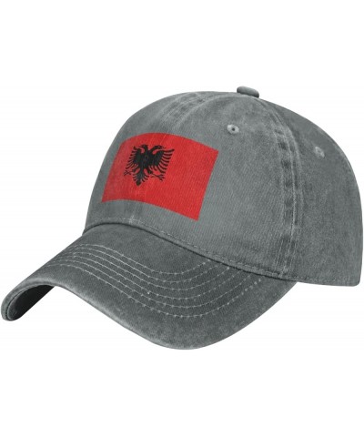 Albania Flag Unisex Classic Vintage Baseball Cap Mens Womens Trucker Hats Gray $9.90 Baseball Caps