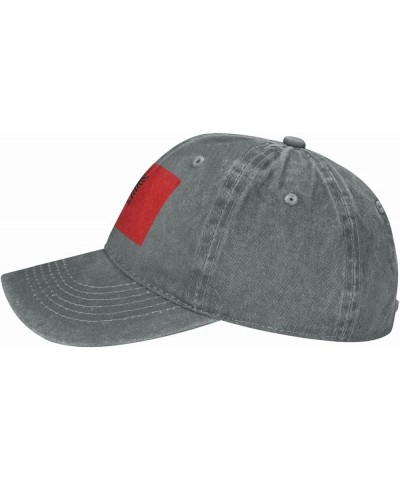 Albania Flag Unisex Classic Vintage Baseball Cap Mens Womens Trucker Hats Gray $9.90 Baseball Caps