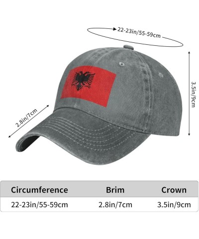 Albania Flag Unisex Classic Vintage Baseball Cap Mens Womens Trucker Hats Gray $9.90 Baseball Caps