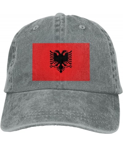 Albania Flag Unisex Classic Vintage Baseball Cap Mens Womens Trucker Hats Gray $9.90 Baseball Caps