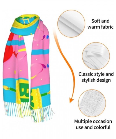 Happy Birthday Balloon Scarf, Long Scarf, &*Winter Warm Scarf, Warm, Soft, Comfortable Scarf, Suitable For Both Men And Women...