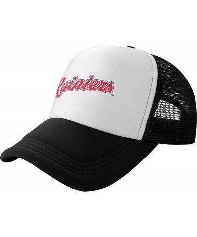 Tacoma Rainiers Breathable Mesh Hat with Team Logo Fashion Trucker Hats Adjustable Baseball Cap Black $10.74 Baseball Caps