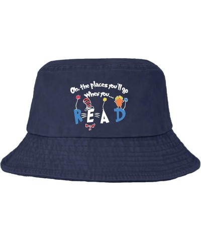 Oh The Places You'll Go When You Read.0 Bucket Hat Bucket Hats Packable Hats Travel Accessories for Fishing Must Navy $11.20 ...