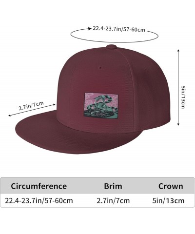 Snapback Hats for Men Women,Fashion Baseball Cap,Hip Hop Flat Bill Brim Adjustable Dad Hats Dark Red $10.23 Baseball Caps