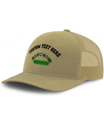 Custom Custom Trucker Hat Baseball Cap Cutworm Insects Nature Cotton Biology Dad Hats for Men & Women Khaki Personalized Text...