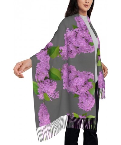 Women's Fringe Scarf - Stylish, and Warm - Soft and Warm Faux Cashmere Shawl for Fashionable Style Pink and White Flower Fram...