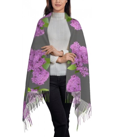 Women's Fringe Scarf - Stylish, and Warm - Soft and Warm Faux Cashmere Shawl for Fashionable Style Pink and White Flower Fram...