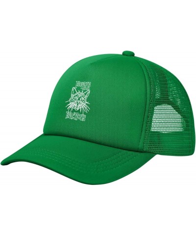 Feeling Fractious Hats Classic Mesh Trucker Hat for Men Women Adjustable Black Baseball Cap Green $11.24 Baseball Caps