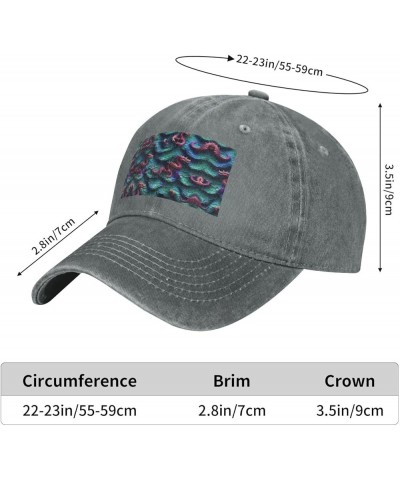 3D Magical Dragon Scales Pattern Baseball Cap Adjustable Twill Bulk with Ponytail Hole Washed Dad Hat for Men Women Gray $13....