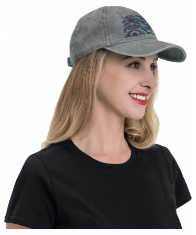 3D Magical Dragon Scales Pattern Baseball Cap Adjustable Twill Bulk with Ponytail Hole Washed Dad Hat for Men Women Gray $13....