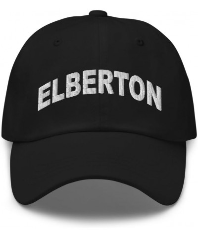 Elberton Georgia Hat Elberton GA Cap Embroidered Dad Hat Adjustable Strap Closure Unisex Black $21.19 Baseball Caps