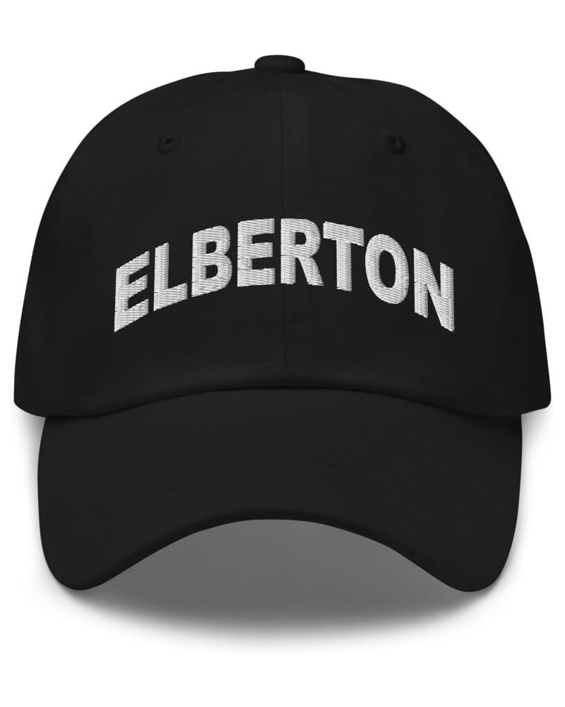 Elberton Georgia Hat Elberton GA Cap Embroidered Dad Hat Adjustable Strap Closure Unisex Black $21.19 Baseball Caps