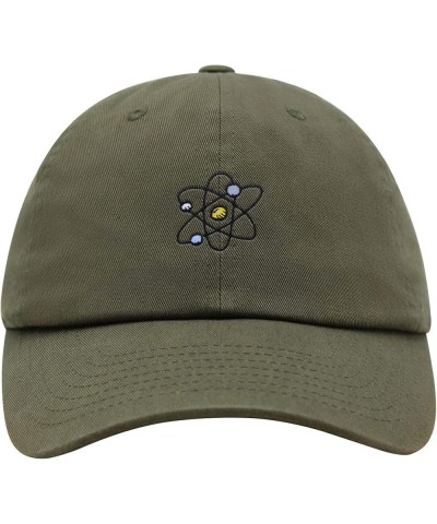 Atom Premium Dad Hat Embroidered Baseball Cap Electron Neutron Olive Green $12.24 Baseball Caps