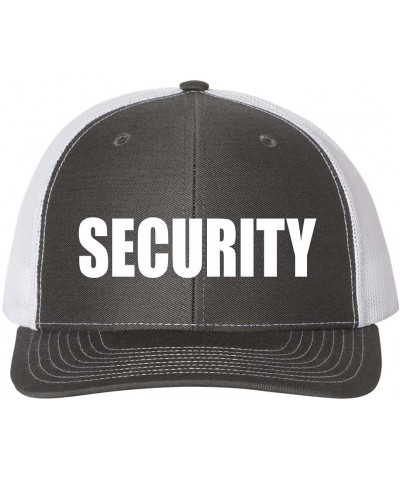 Mens Security Cap Event Staff Embroidered Mesh Back Trucker Hat Cap Charcoal/White $19.59 Baseball Caps