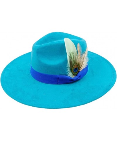 Suede Fedora Hats for Men and Women Bow Accessor Wide-Brimmed Church Hats Jazz Panama Hats 10 M56-58CM $29.66 Fedoras