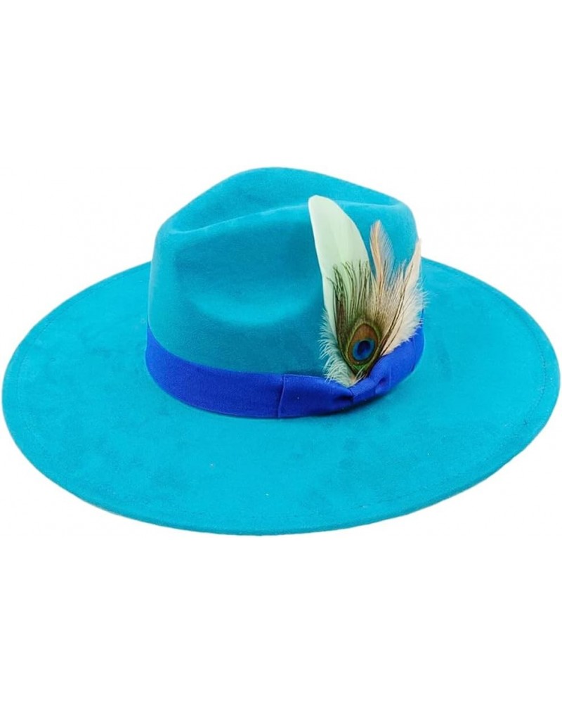 Suede Fedora Hats for Men and Women Bow Accessor Wide-Brimmed Church Hats Jazz Panama Hats 10 M56-58CM $29.66 Fedoras