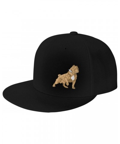 American Bully Flat Brim Baseball Cap Men's and Women's Adjustable Hat Black $11.39 Baseball Caps