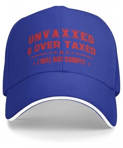 Unvaxxed and Overtaxed I Will Not Hat for Men Women Baseball Cap Trucker Hat Dad Hat Blue $17.03 Baseball Caps