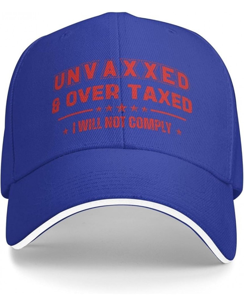 Unvaxxed and Overtaxed I Will Not Hat for Men Women Baseball Cap Trucker Hat Dad Hat Blue $17.03 Baseball Caps