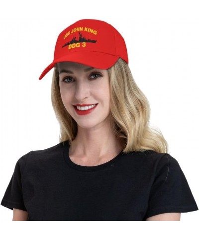 USS John King DDG 3 Flag Denim Hats Baseball Caps Fisherman's hat Knitted hat Red $13.79 Baseball Caps