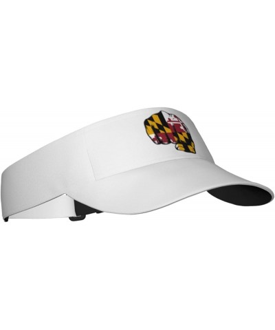 Flag of Maryland Fist Power Sport Sun Visor Hats Empty Top Baseball Golf Cap Tennis Sport Hat Black $20.09 Visors