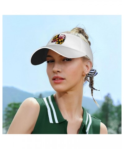 Flag of Maryland Fist Power Sport Sun Visor Hats Empty Top Baseball Golf Cap Tennis Sport Hat Black $20.09 Visors